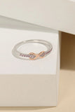 925 Sterling Silver Inlaid Zircon Infinity Symbol Ring - Trendsi