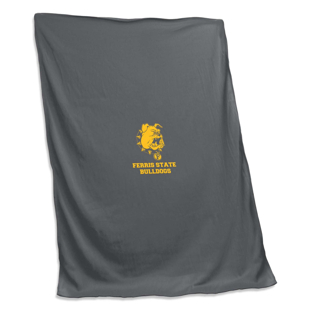 Ferris State Charcoal Sweatshirt Blanket (Screened) - Logo Brands - Flyclothing LLC