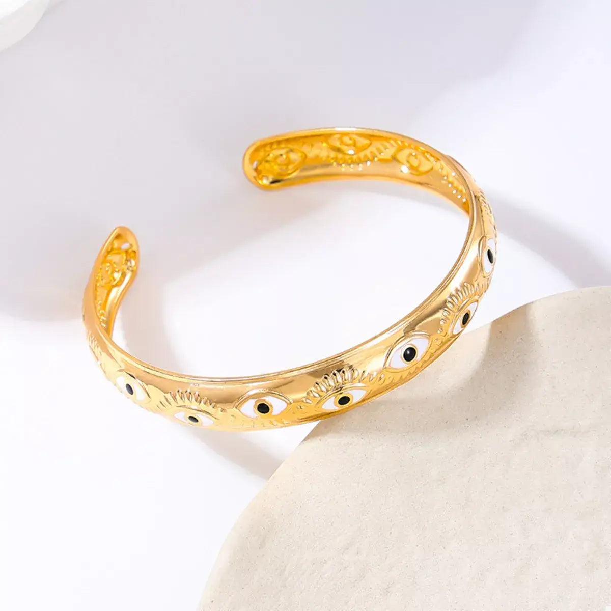Evil Eye Open Bangle Bracelet - Trendsi - Flyclothing LLC
