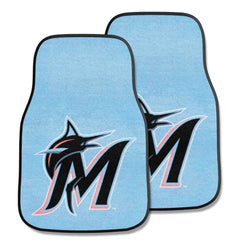 Miami Marlins Front Carpet Car Mat Set - 2 Pieces - Miami Marlins