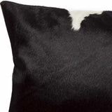 12" X 20" Black and White Cowhide Throw Pillow - Homeroots