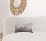 12" X 20" Gray Cowhide Pillow - Homeroots