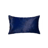 12" X 20" Navy Cowhide Throw Pillow - Homeroots