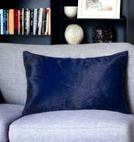 12" X 20" Navy Cowhide Throw Pillow - Homeroots