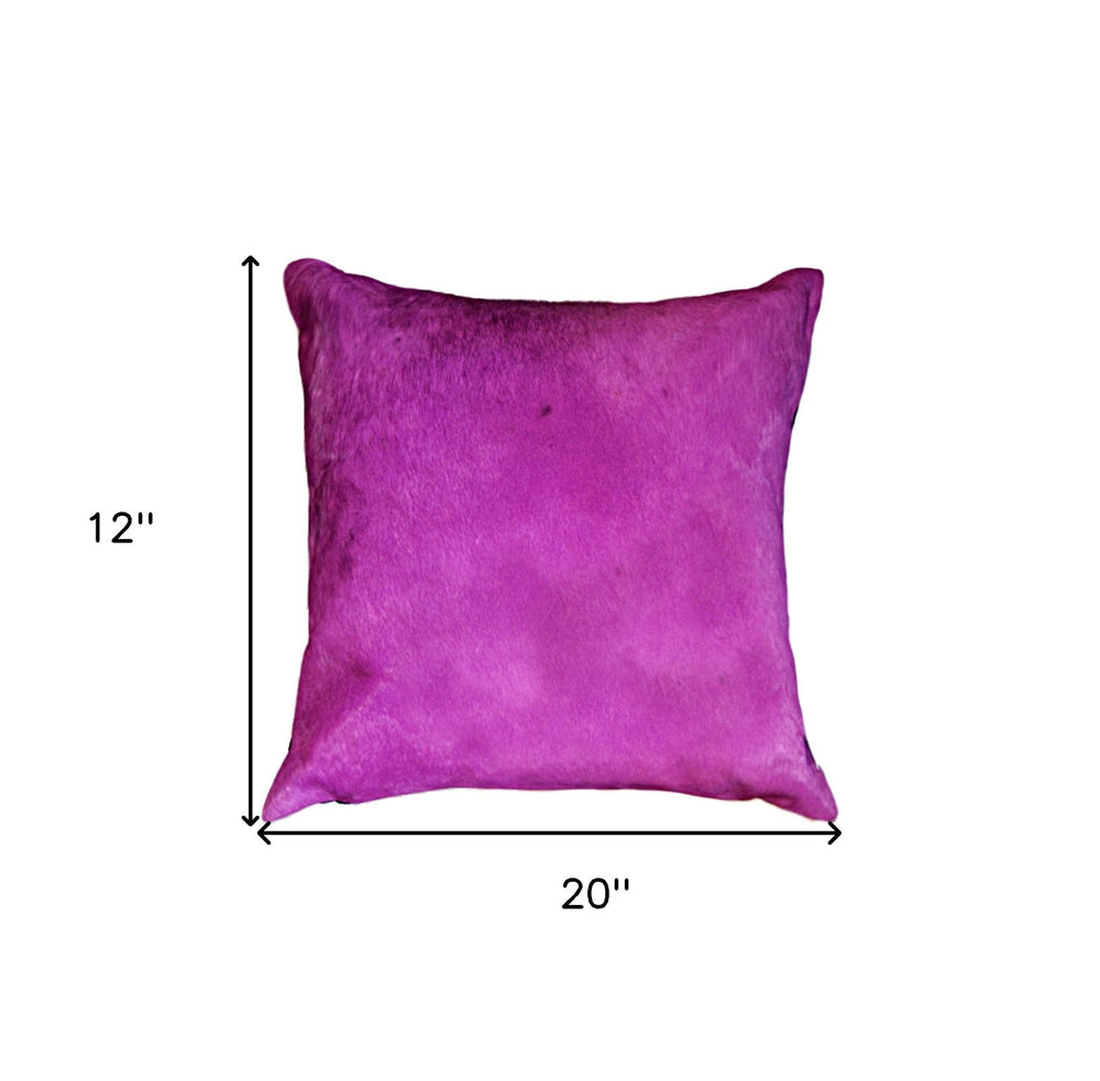 12" X 20" Purple Cowhide Throw Pillow - Homeroots