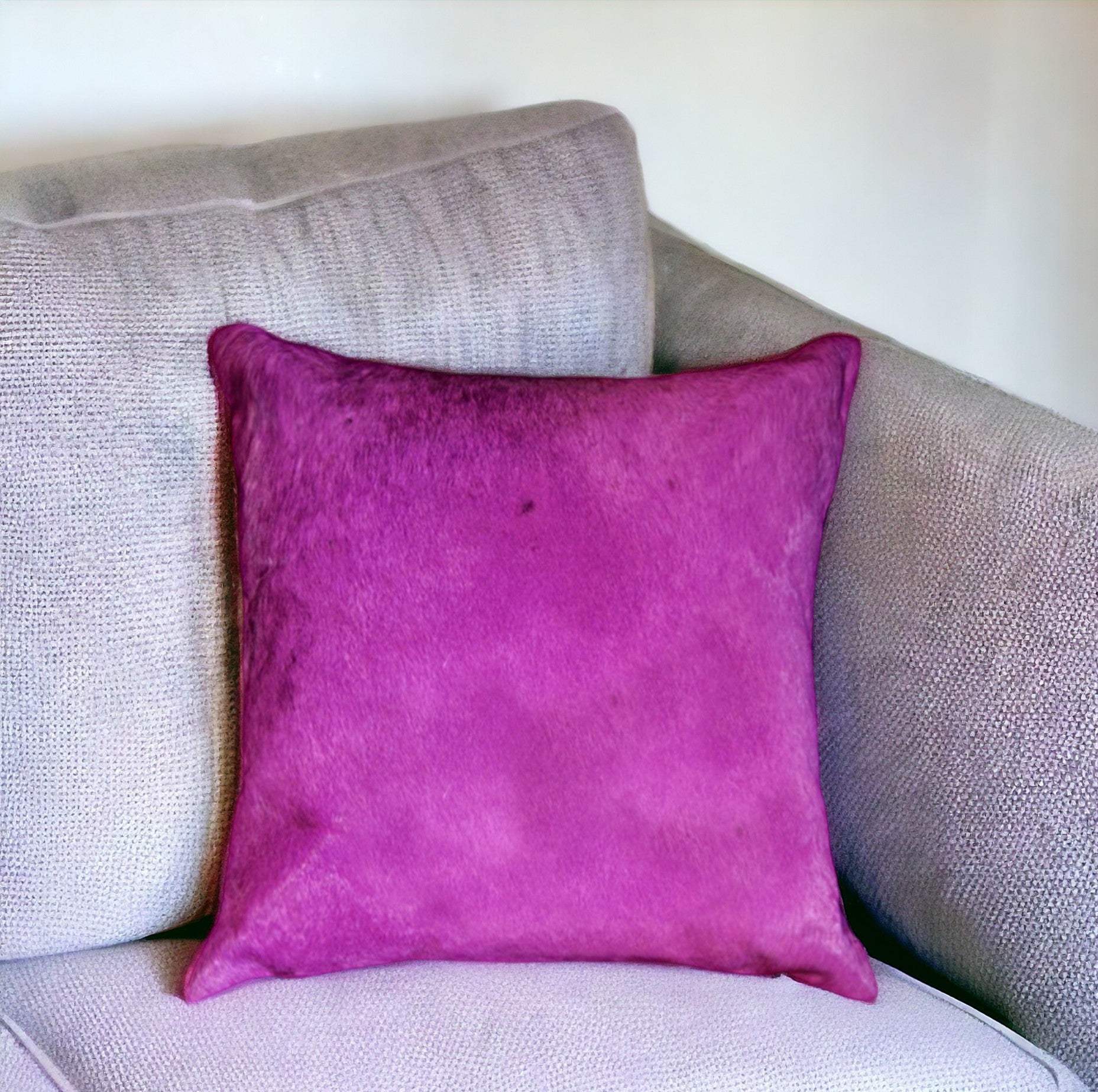 12" X 20" Purple Cowhide Throw Pillow - Homeroots - Flyclothing LLC