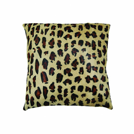 18" Black and Orange Cowhide Throw Pillow - Homeroots