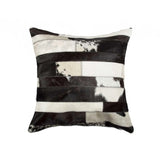 18" X 18" X 5" Madrid White Torino Kobe Cowhide  Pillow - Homeroots