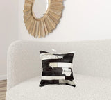 18" X 18" X 5" Madrid White Torino Kobe Cowhide  Pillow - Homeroots