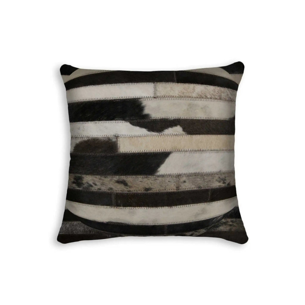 18" Black and White Cowhide Throw Pillow - Homeroots - Flyclothing LLC