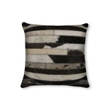 18" Black and White Cowhide Throw Pillow - Homeroots