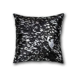 18" Black and Silver Cowhide Throw Pillow - Homeroots