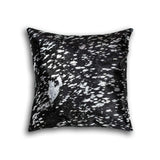 18" Black and Silver Cowhide Throw Pillow - Homeroots