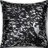 18" Black and Silver Cowhide Throw Pillow - Homeroots