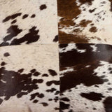 18" X 18" White and Brown Cowhide Pillow - Homeroots
