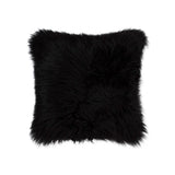 18" Black Sheepskin Throw Pillow - Homeroots