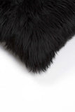 18" Black Sheepskin Throw Pillow - Homeroots