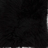 18" Black Sheepskin Throw Pillow - Homeroots