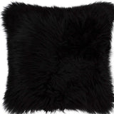 18" Black Sheepskin Throw Pillow - Homeroots - Flyclothing LLC