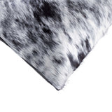 Set of Two 12" X 20" Black and White Cowhide Throw Pillow - Homeroots