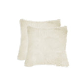 Set of Two 18" Natural Sheepskin Throw Pillows - Homeroots
