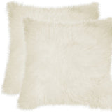 Set of Two 18" Natural Sheepskin Throw Pillows - Homeroots - Flyclothing LLC