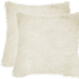 Set of Two 18" Natural Sheepskin Throw Pillows - Homeroots