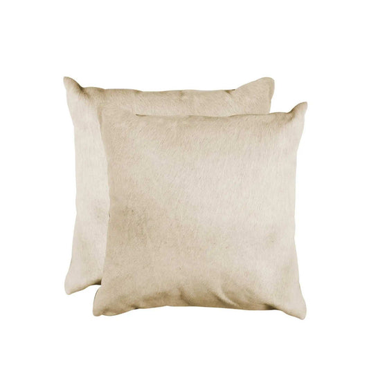 Set of Two Natural Cowhide Throw Pillow - Homeroots - Flyclothing LLC