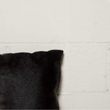 Set of Two 18" Black Cowhide Throw Pillow - Homeroots - Flyclothing LLC