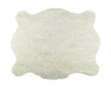 4' X 5' Polar Bear Off White Faux Hide Area Rug - Homeroots