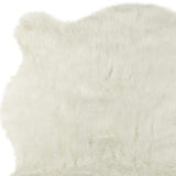 4' X 5' Polar Bear Off White Faux Hide Area Rug - Homeroots