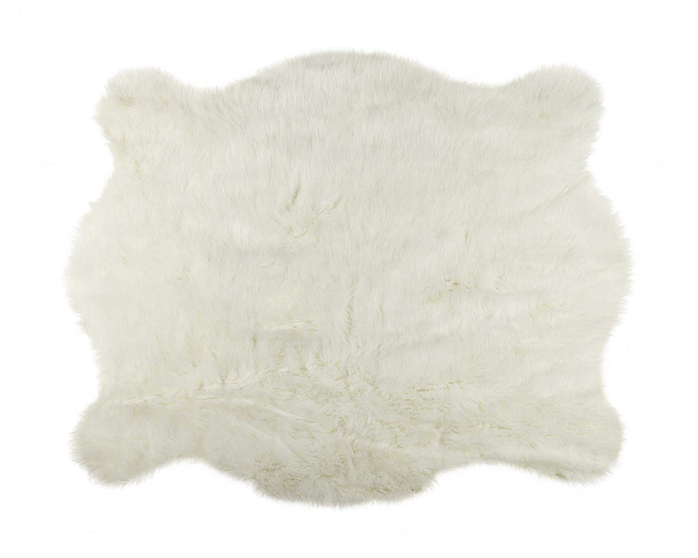 5' X 8' Polar Bear Off White Faux Hide Area Rug - Homeroots - Flyclothing LLC