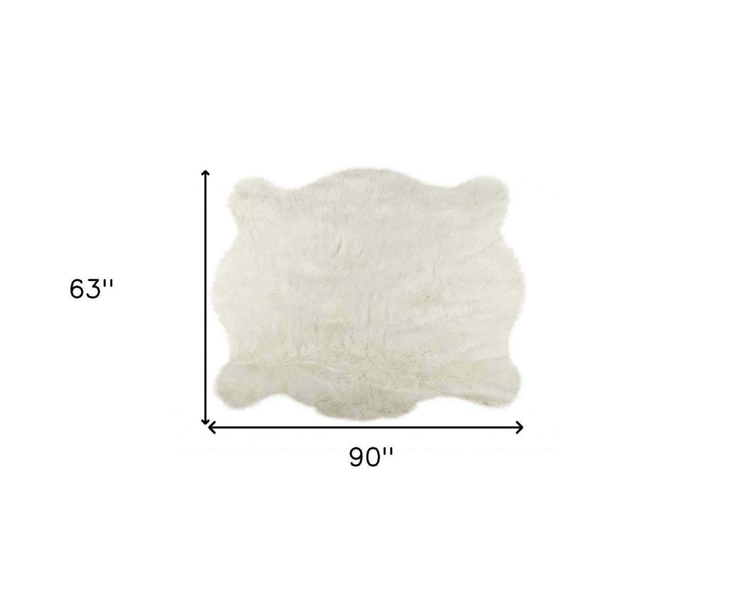 5' X 8' Polar Bear Off White Faux Hide Area Rug - Homeroots - Flyclothing LLC