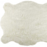 5' X 8' Polar Bear Off White Faux Hide Area Rug - Homeroots - Flyclothing LLC