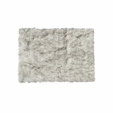 2' X 3' Gradient Gray and Ivory Faux Fur Flokati Style Area Rug - Homeroots