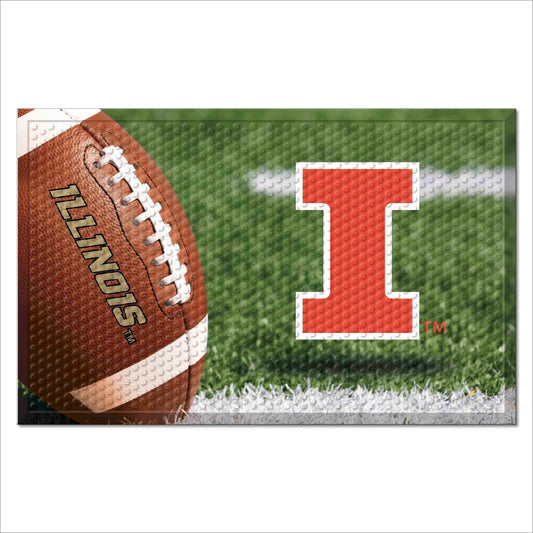Illinois Illini Rubber Scraper Door Mat - Illinois