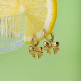 18K Gold-Plated Bow Earrings - Trendsi - Flyclothing LLC