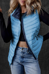 Pocketed Zip Up Vest Coat - Trendsi - Flyclothing LLC