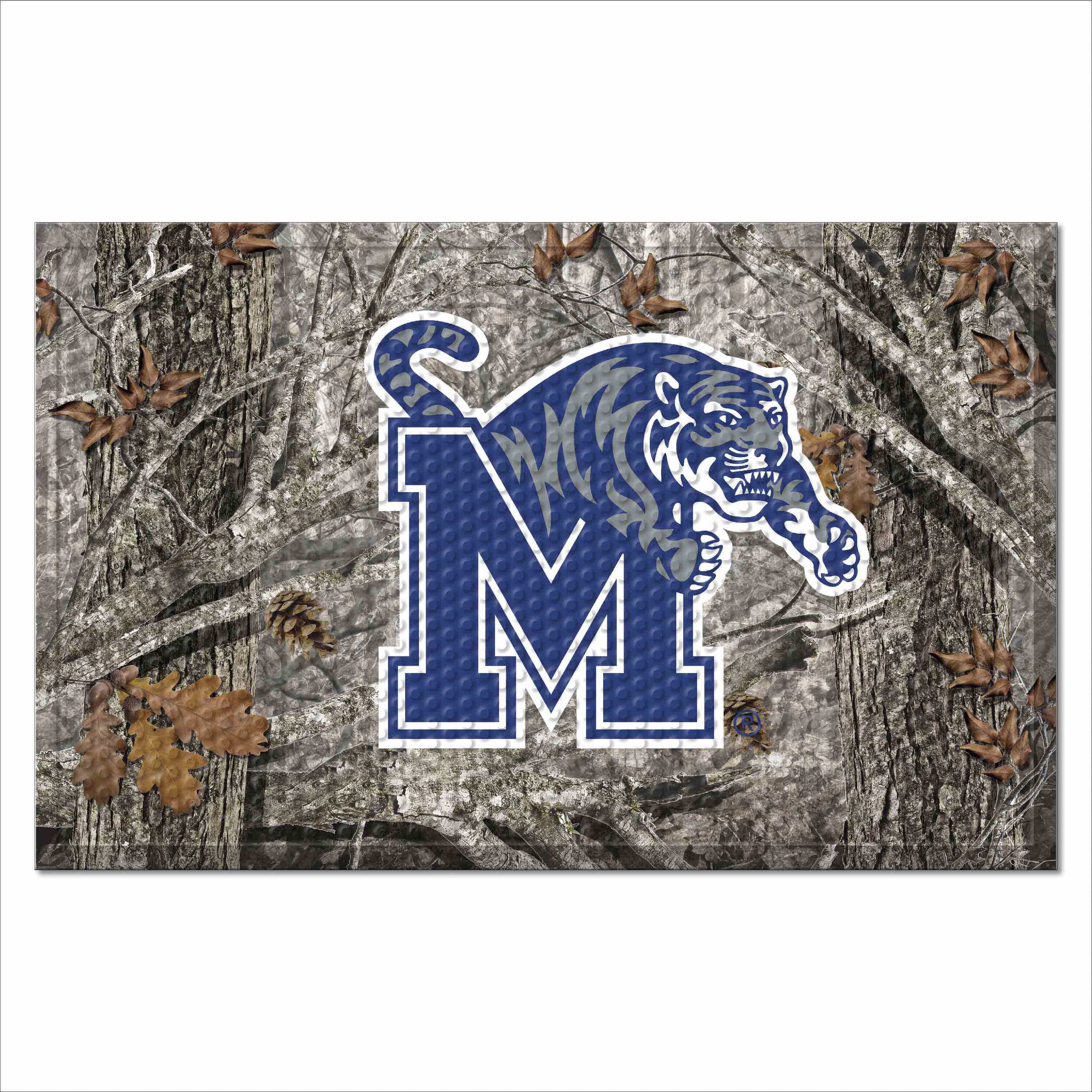 Memphis Tigers Rubber Scraper Door Mat Camo - Memphis