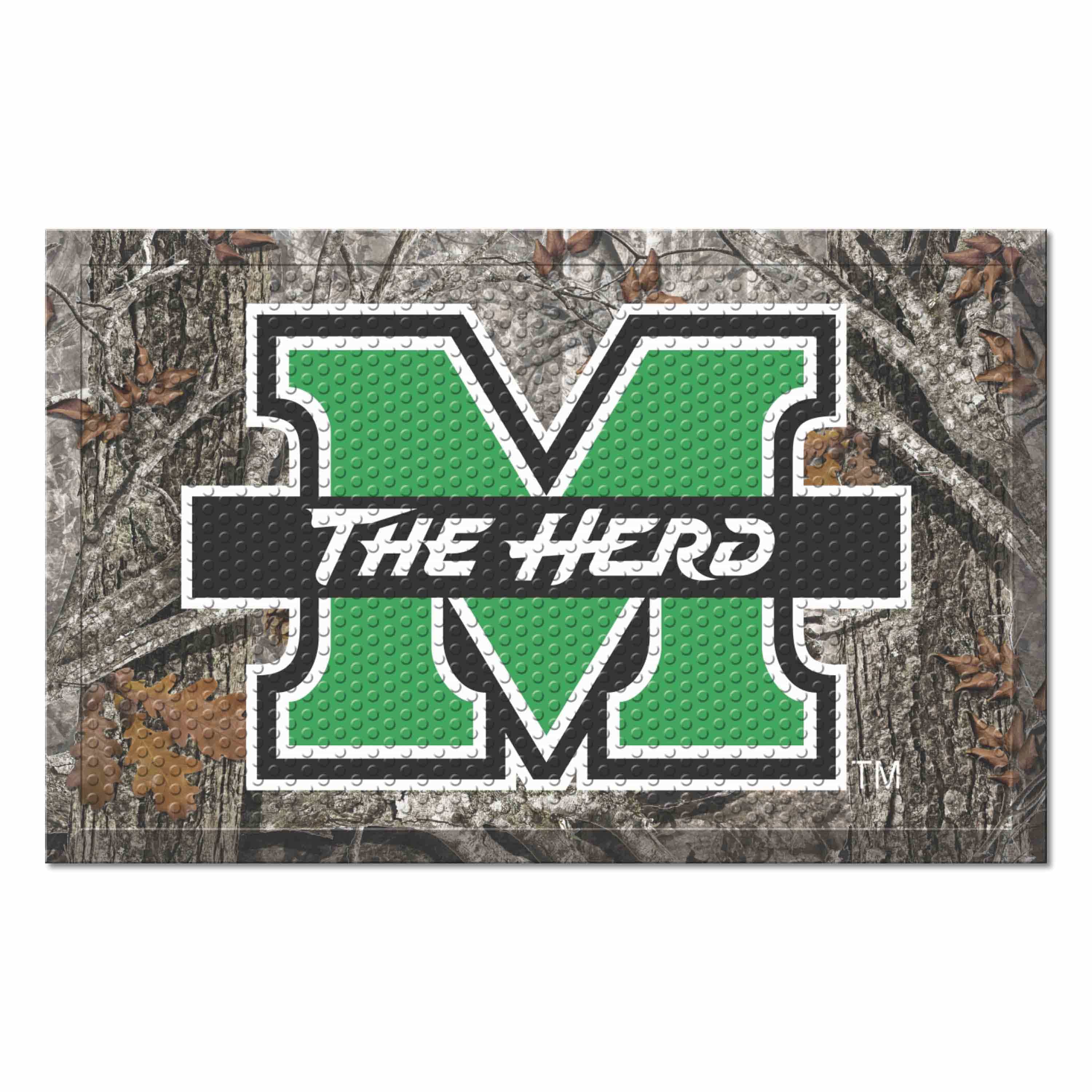 Marshall Thundering Herd Rubber Scraper Door Mat Camo - Marshall