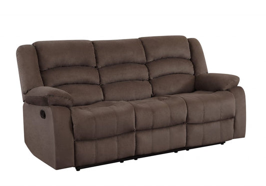 40" Contemporary Brown Fabric Sofa - Homeroots