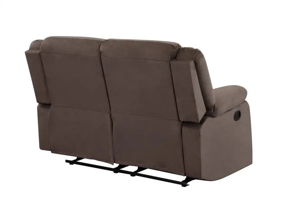 60" Brown Microfiber Manual Reclining Loveseat - Homeroots - Flyclothing LLC