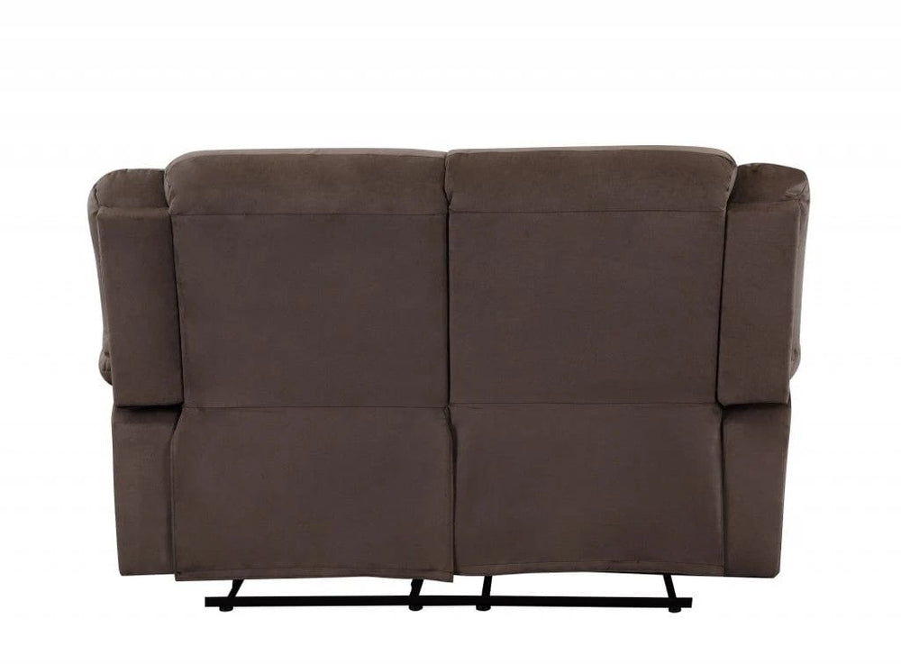 60" Brown Microfiber Manual Reclining Loveseat - Homeroots - Flyclothing LLC