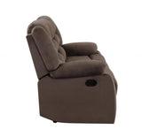 60" Brown Microfiber Manual Reclining Loveseat - Homeroots - Flyclothing LLC