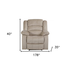 Three Piece Indoor Beige Microsuede Six Person Seating Set - Homeroots