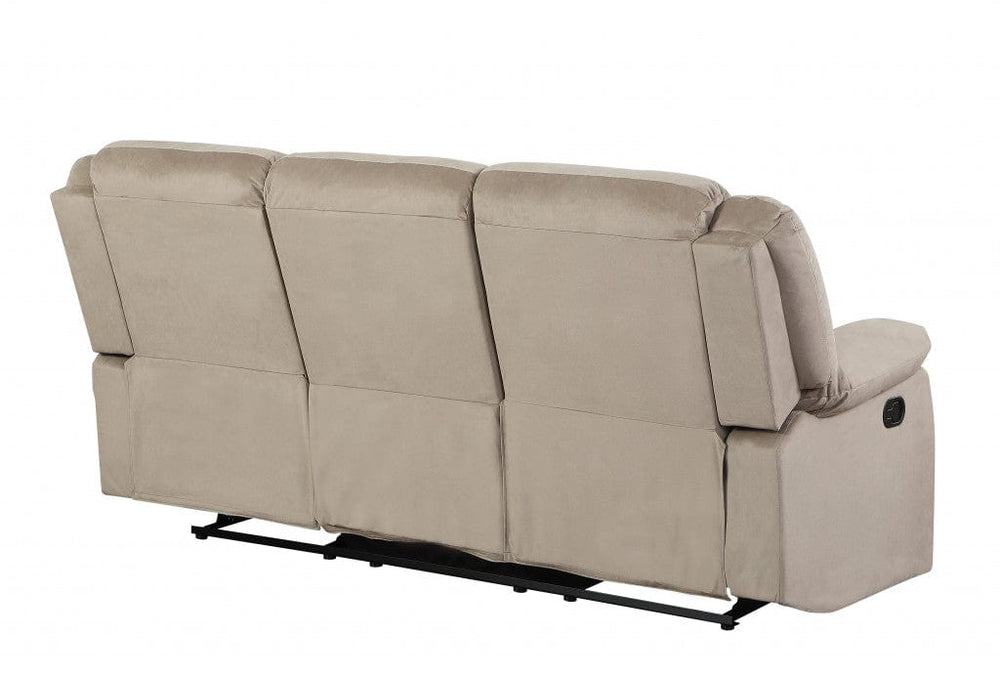 40" Contemporary Beige Fabric Sofa - Homeroots - Flyclothing LLC