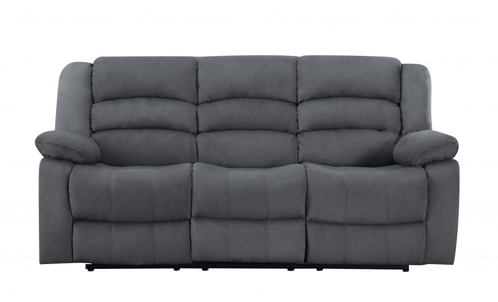 Three Piece Indoor Gray Microsuede Six Person Seating Set - Homeroots