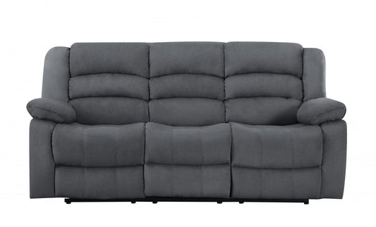 40" Contemporary Grey Fabric Sofa - Homeroots