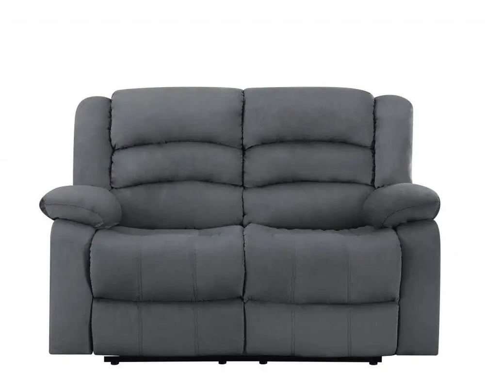 60" Gray Microfiber Power Reclining Loveseat - Homeroots - Flyclothing LLC