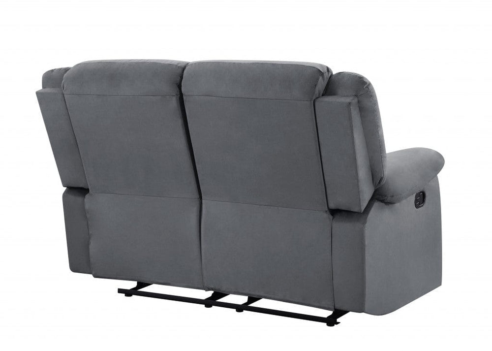 60" Gray Microfiber Power Reclining Loveseat - Homeroots - Flyclothing LLC